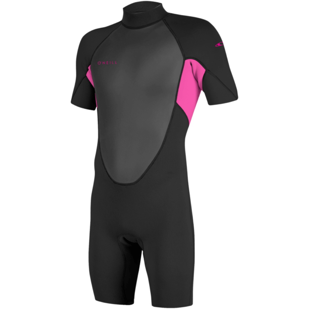2026 O'Neill Junior Reactor-2 2mm Back Zip Shorty Wetsuit 5045B - Black / Berry